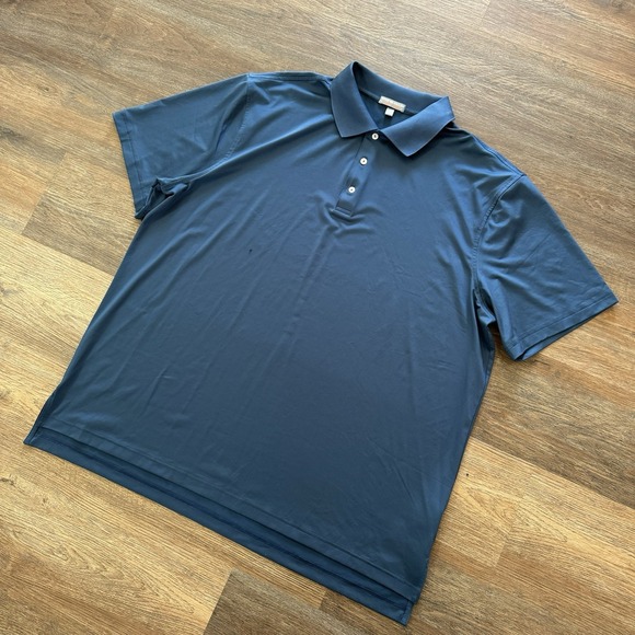 Peter Millar Summer Comfort Solid Navy Blue Men's Golf Polo Sz XXL FAIR - Picture 2 of 9